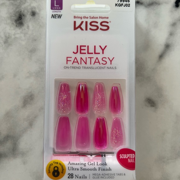 KISS Gel, Jelly, Glam & Jewel Fantasy, Press-On Nails, Long Length, 6 Boxes-New - Picture 3 of 14